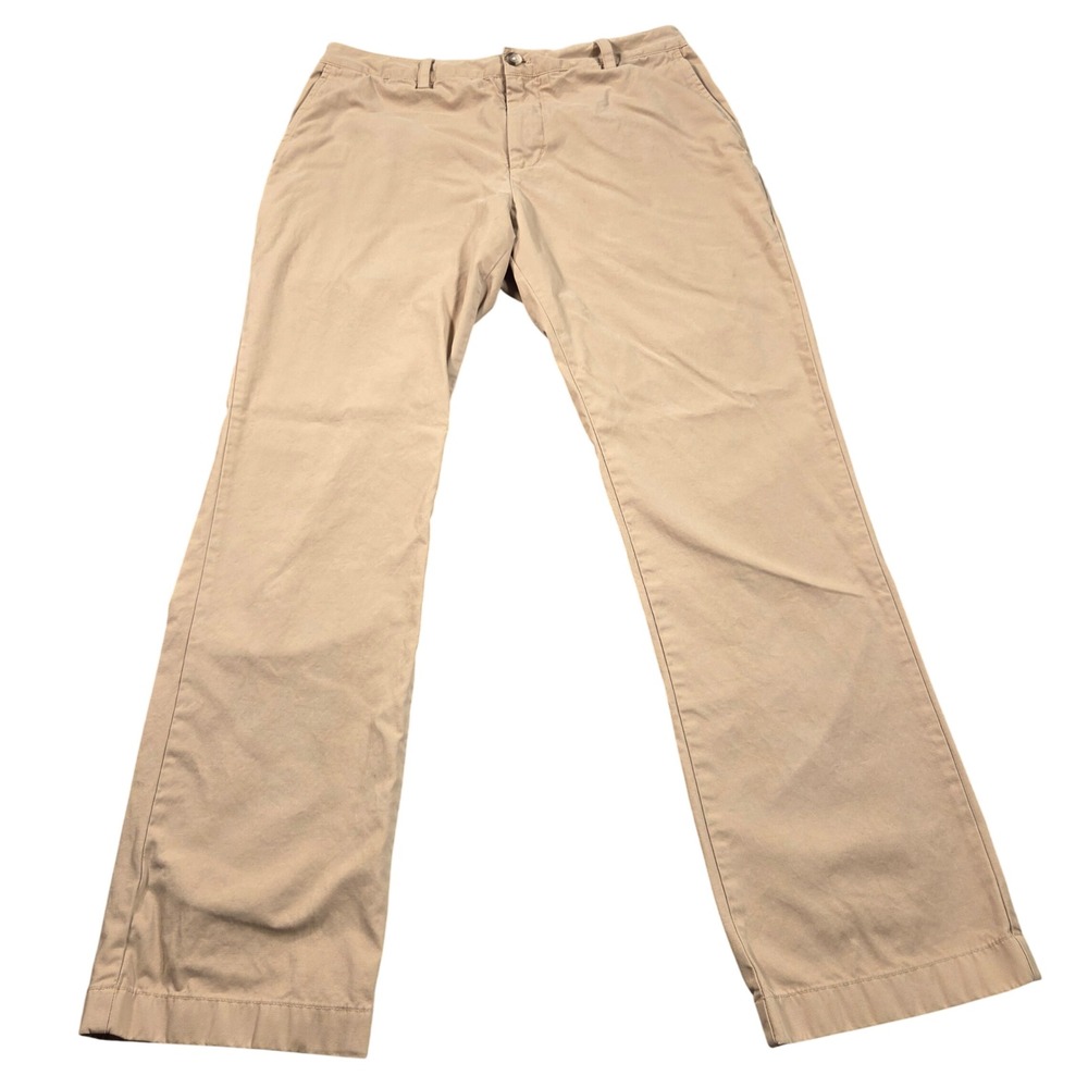 Vineyard Vines Slim Fit Pant Mens 33x31 (tag 36x32) Khaki Tan Chino 100% Cotton